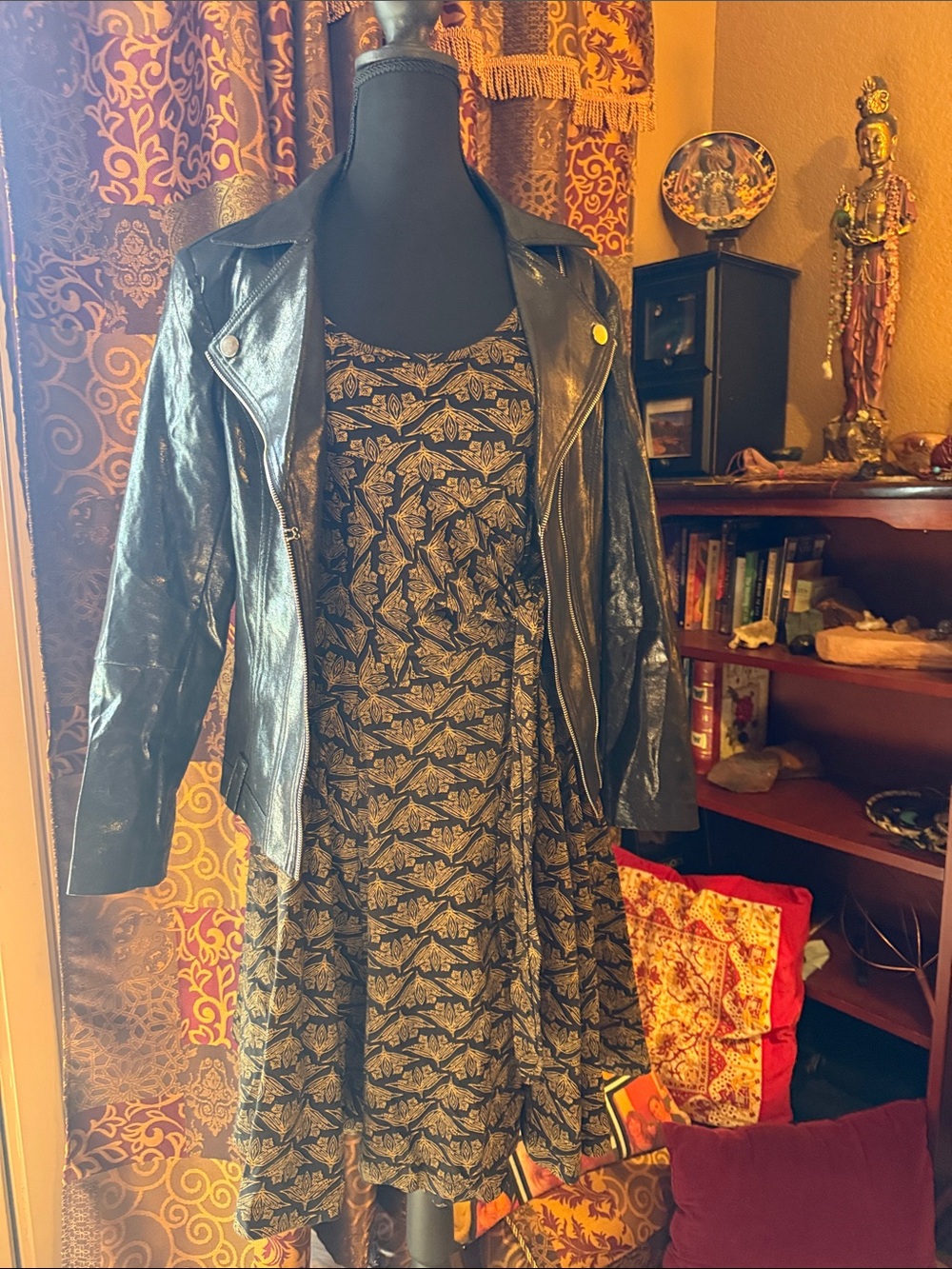 Effies Heart Skaters dress w/Faux Leather Jacket in 50s style